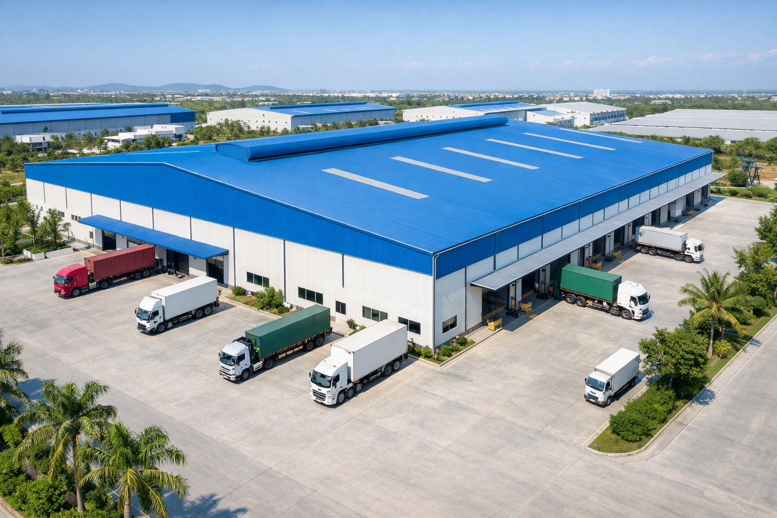 Hình ảnh nhà xưởng công nghiệp tại khu vực Châu Đức Bà Rịa Vũng Tàu được kỹ sư khảo sát và kiểm định hiện trạng kết cấu để đánh giá khả năng chịu lực và mức độ an toàn công trình.