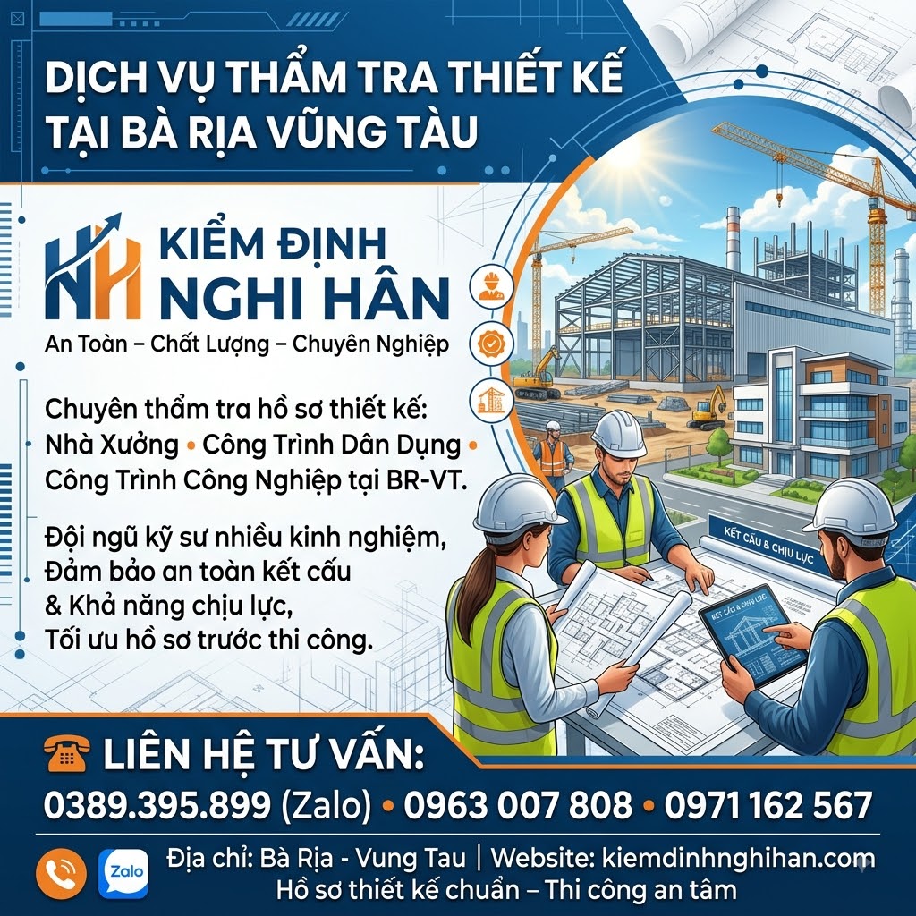 DỊCH VỤ THẨM TRA THIẾT KẾ TẠI BÀ RỊA VŨNG TÀU