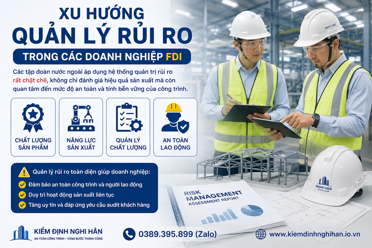 Xu hướng quản lý rủi ro trong các doanh nghiệp FDI yêu cầu chứng nhận an toàn chịu lực nhà xưởng