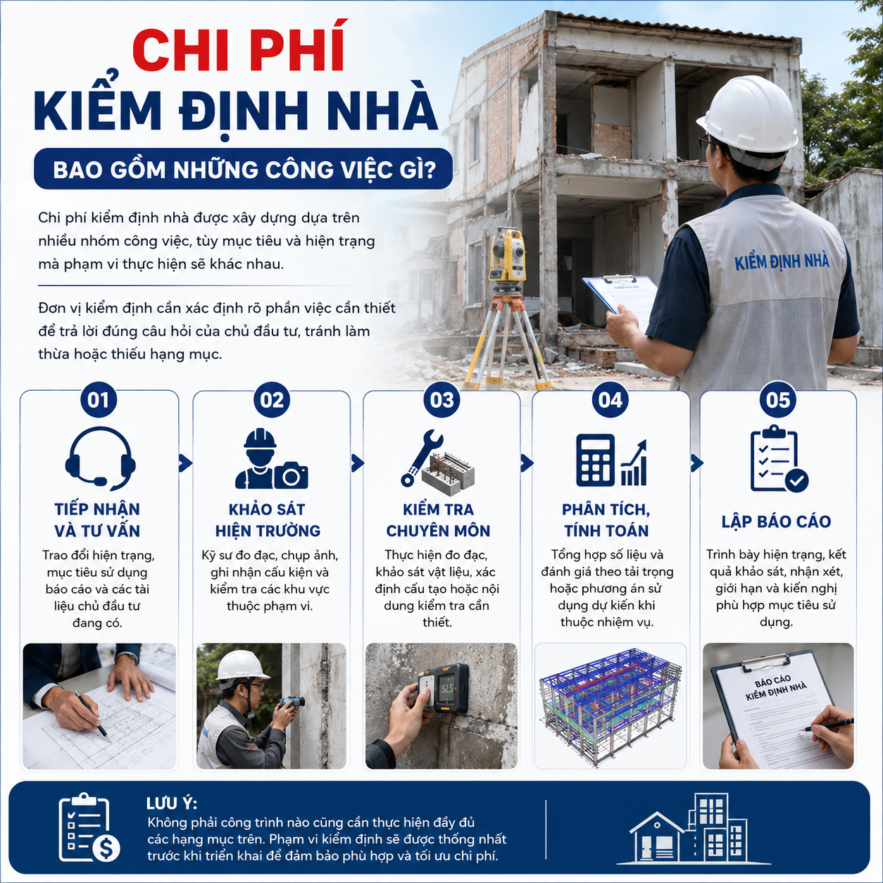 Chi phí kiểm định nhà bao gồm những công việc gì?
