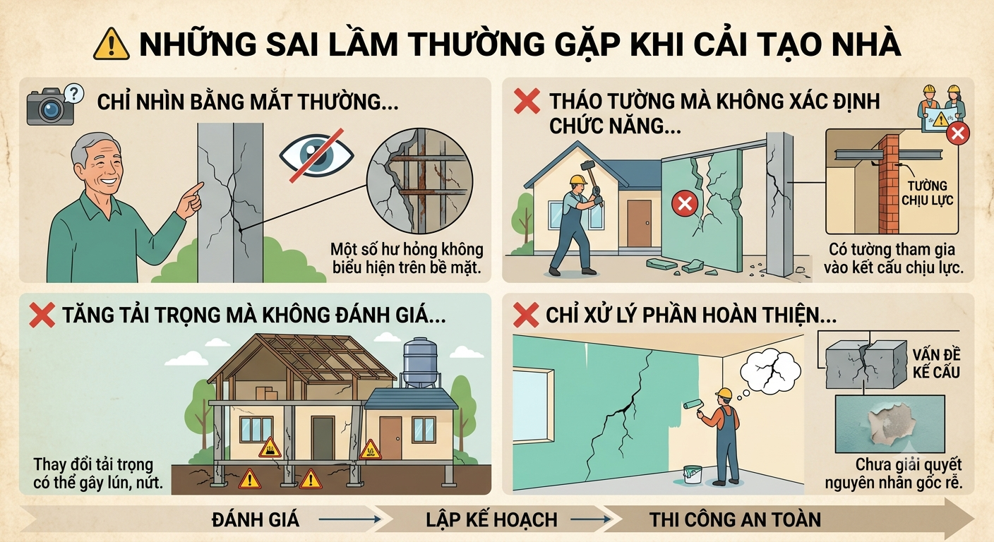 Những sai lầm thường gặp khi cải tạo nh